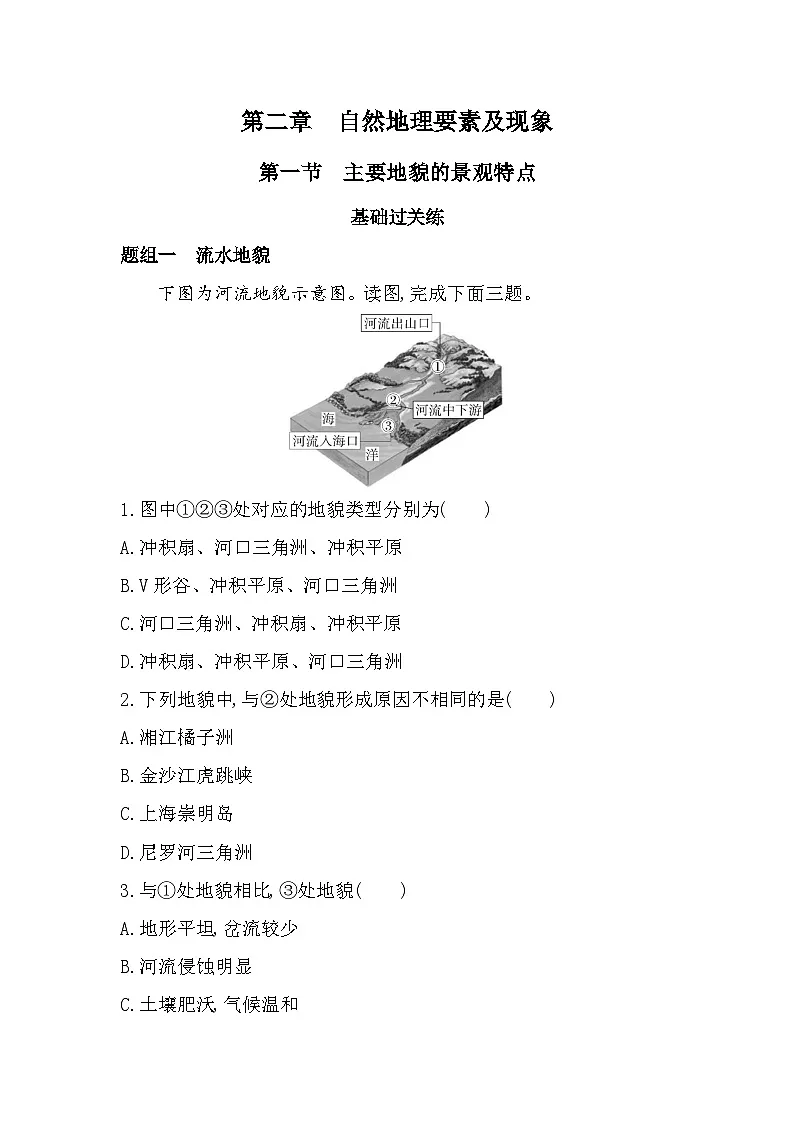 第一节　主要地貌的景观特点分层训练（含答案解析）-中图版高中地理高一上册（必修一）第1页