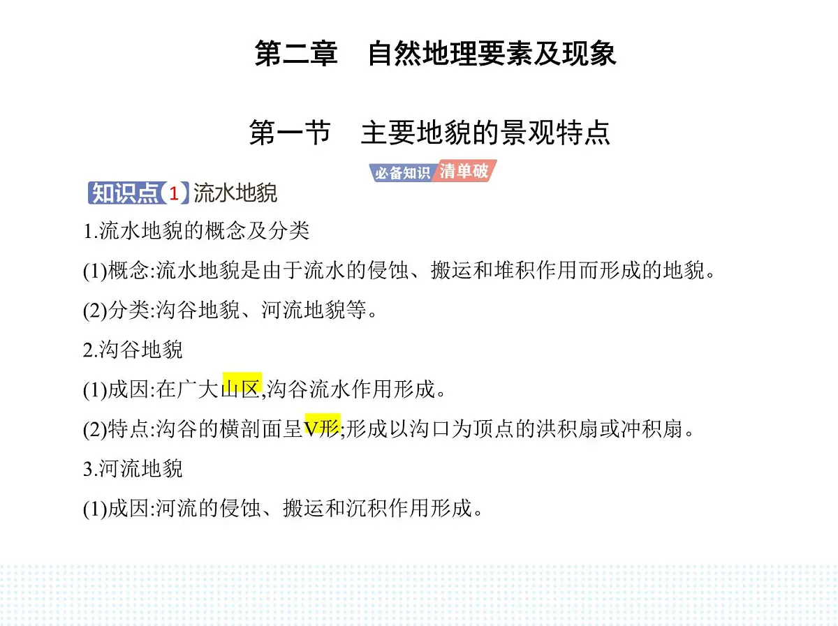 第一节　主要地貌的景观特点-知识点串讲课件-中图版高中地理高一上册（必修一）第1页