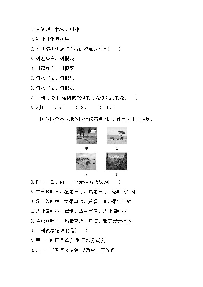 第三节　生物圈与植被分层训练（含答案解析）-鲁教版高中地理高一上册（必修一）第3页
