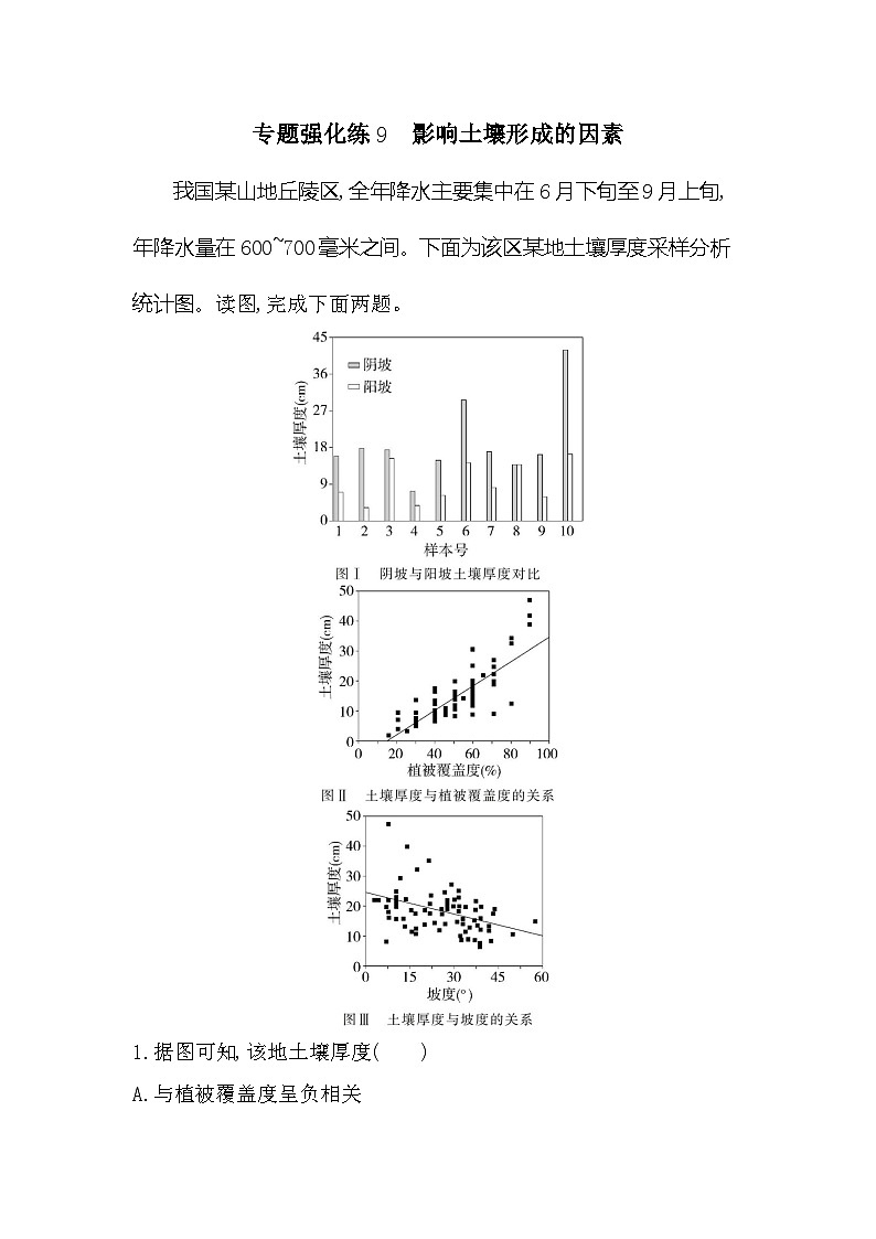 第三单元专题强化练9　影响土壤形成的因素（含答案解析）-鲁教版高中地理高一上册（必修一）第1页