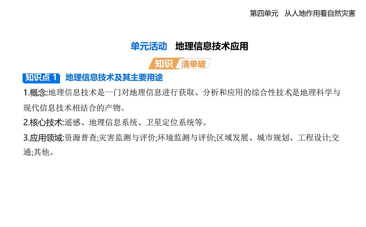 单元活动　地理信息技术应用知识点串讲课件-鲁教版高中地理高一上册（必修一）第1页