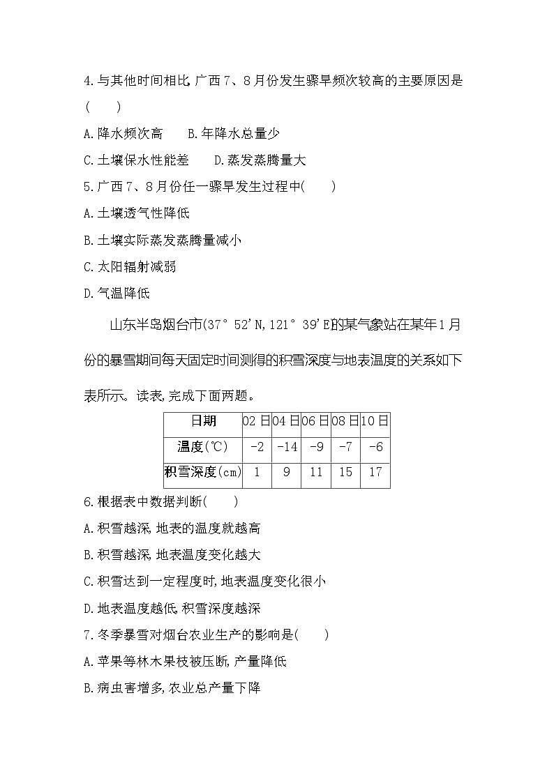 第四单元专题强化练11　自然灾害的成因及危害（含答案解析）-鲁教版高中地理高一上册（必修一）第2页