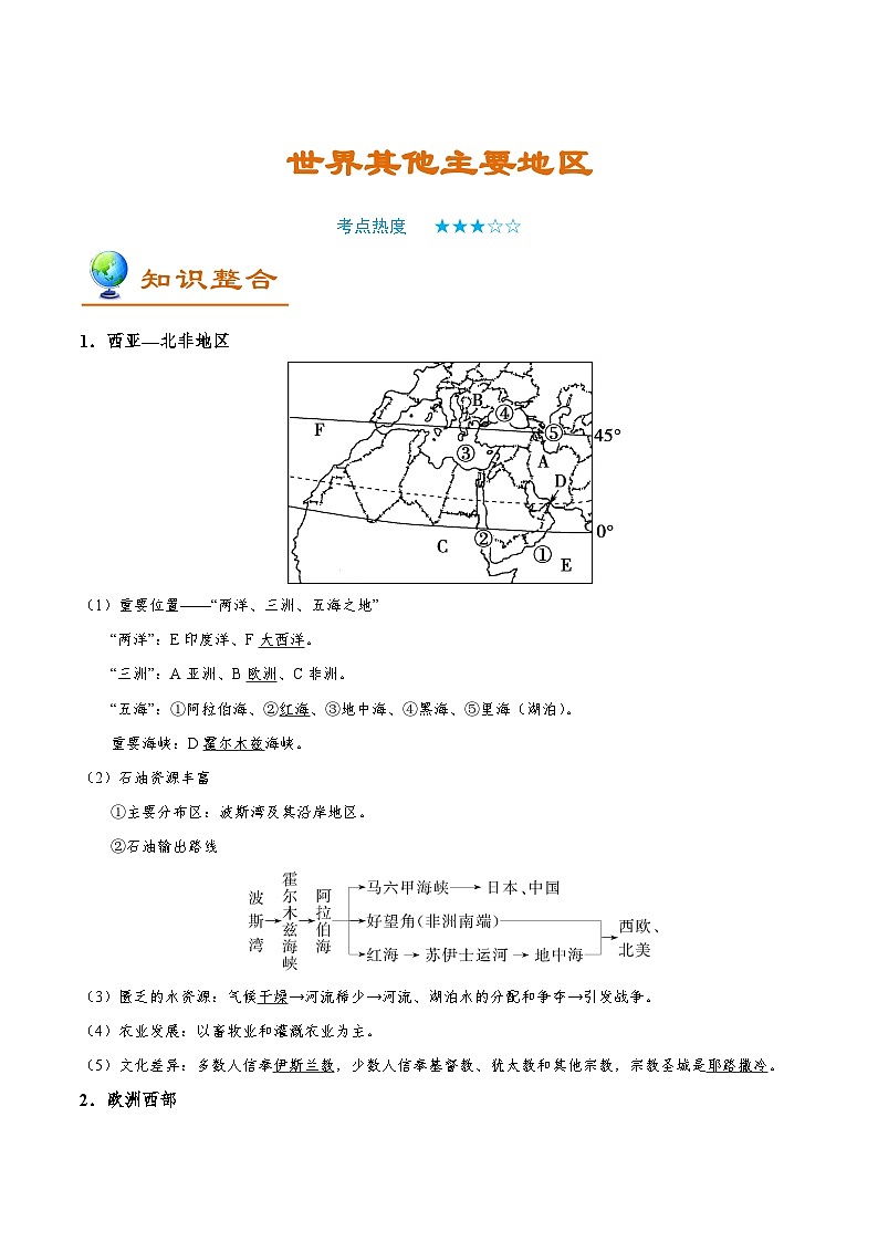2025高考地理世界其他主要地区-学案第1页
