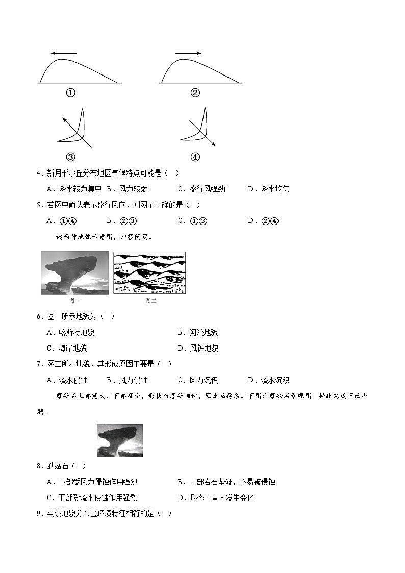 鲁教版（2019）高中地理必修第一册3.2走进敦煌风成地貌的世界（分层练习）-教师版第2页