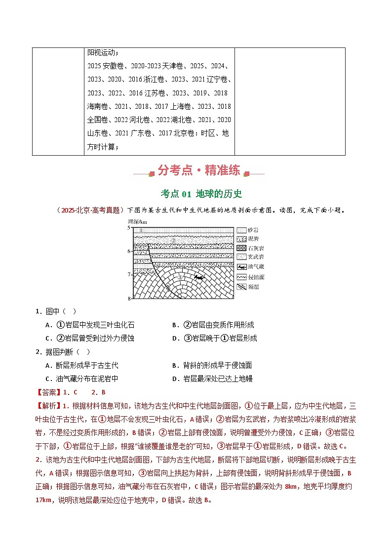 专题02 宇宙中的地（全国通用）（解析版）第2页