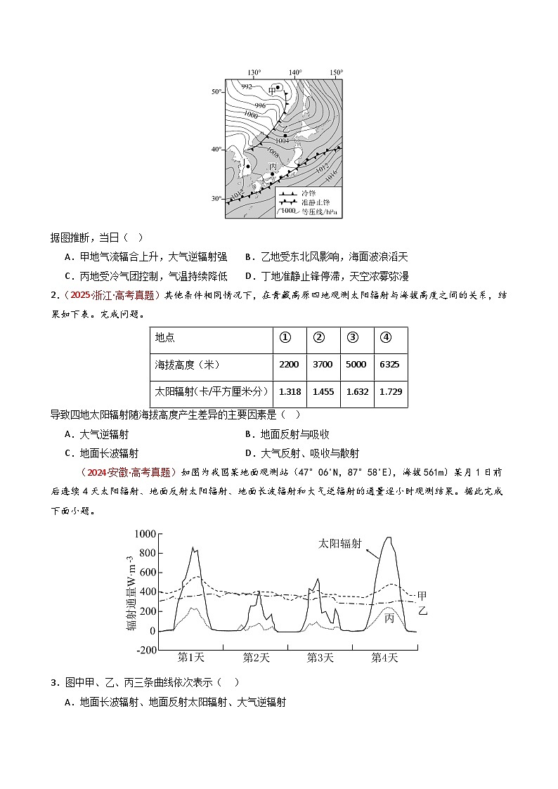 专题03  地球上的大气（全国通用）（原卷版）第3页