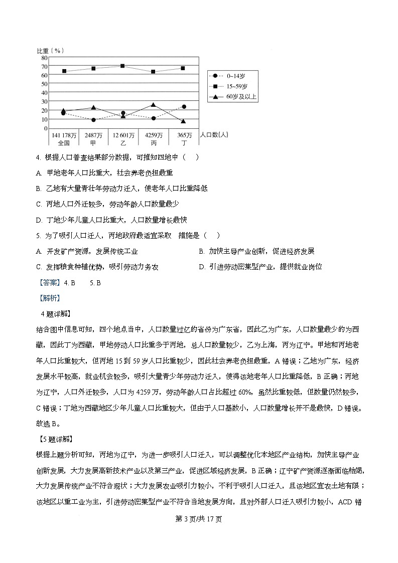 四川省资阳市安岳中学2024-2025学年高二上学期开学考试地理试题 Word版含解析第3页