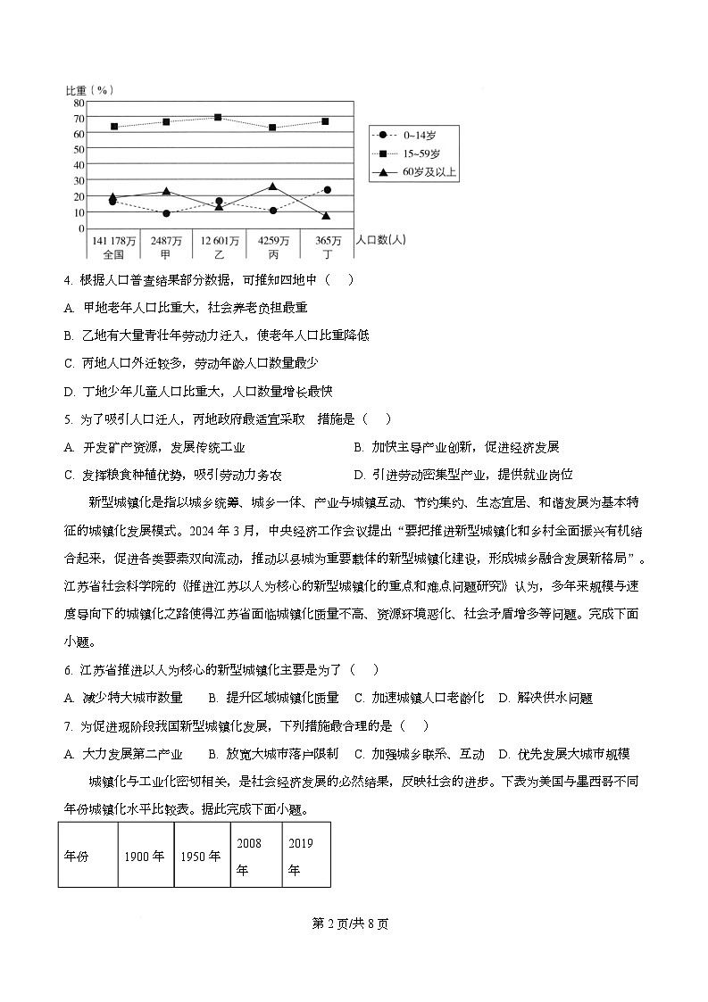 四川省资阳市安岳中学2024-2025学年高二上学期开学考试地理试题（原卷版）第2页