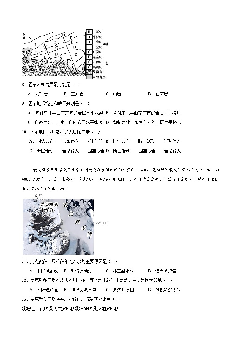 山西省太原市部分学校2026届高三上学期9月质量检测试题 地理 Word版含答案第3页