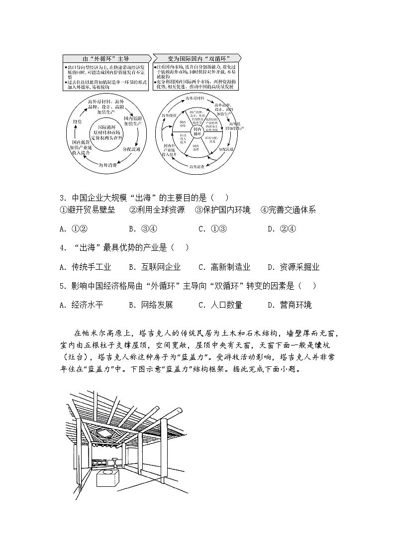 江西省新余市实验中学2024-2025学年高三下学期押题模拟卷（四）地理试题（含答案解析）第2页