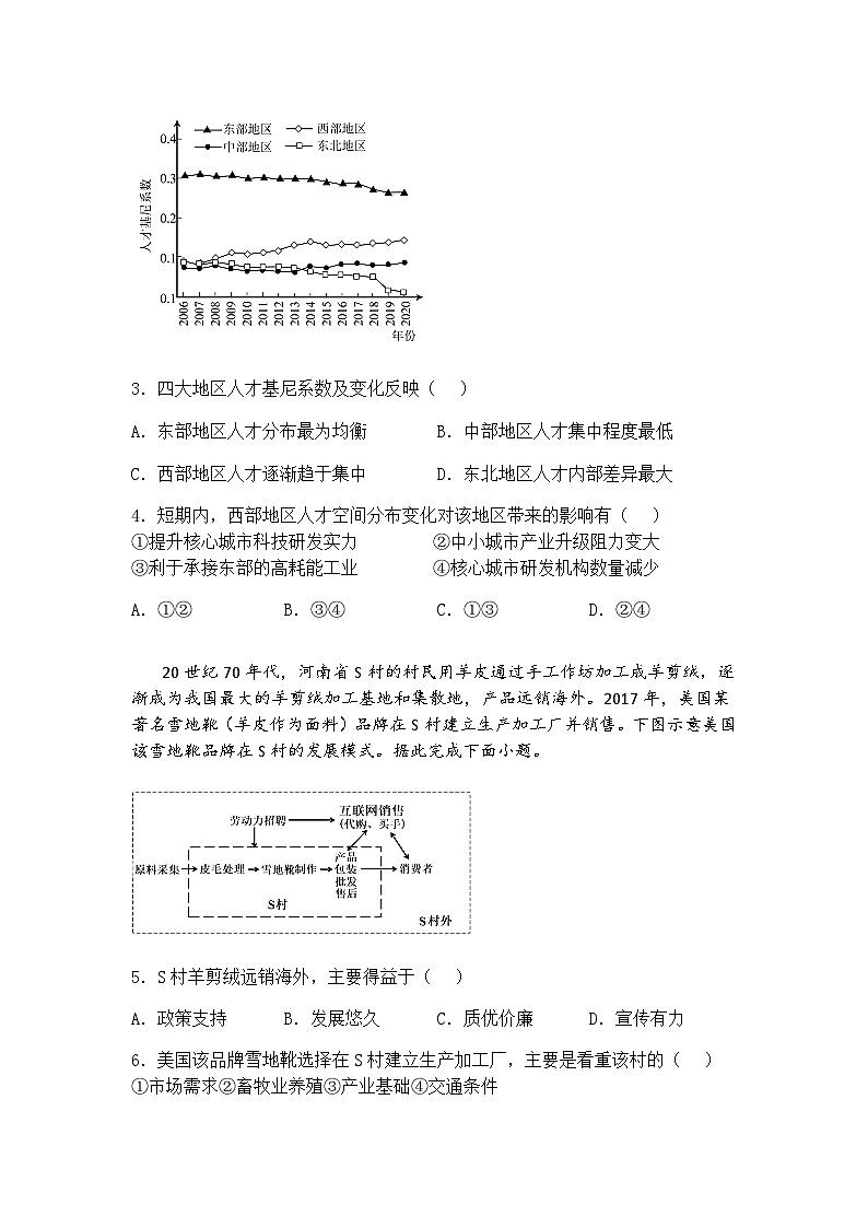 天津市咸水沽第一中学2025届高三下5月校模地理试卷（含答案解析）第2页