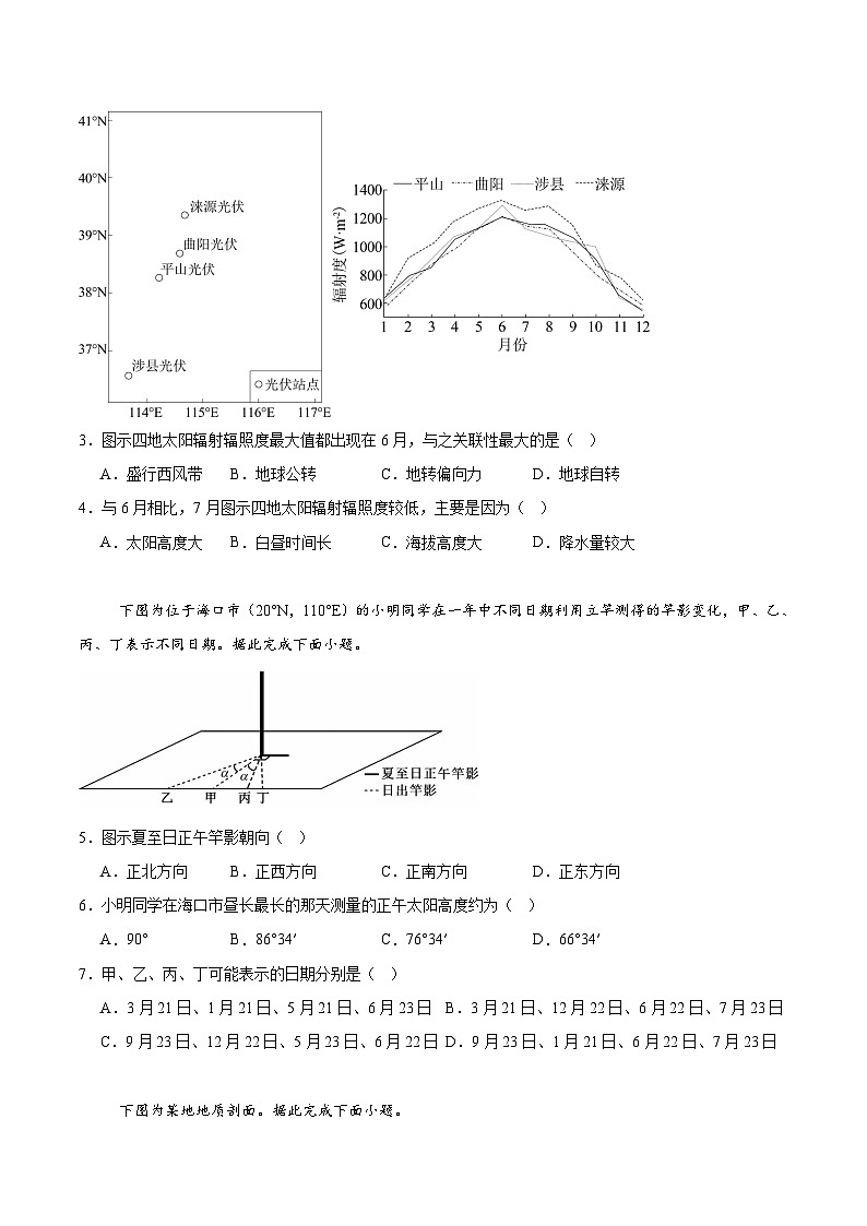 2026太原部分学校高三上学期9月质量检测试题地理含答案第2页