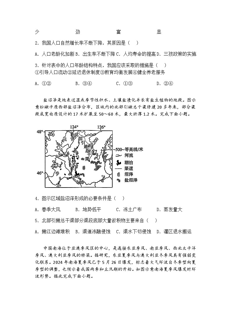 2025届河南省开封市等2地高考模拟预测高三下地理试题（含答案解析）第2页