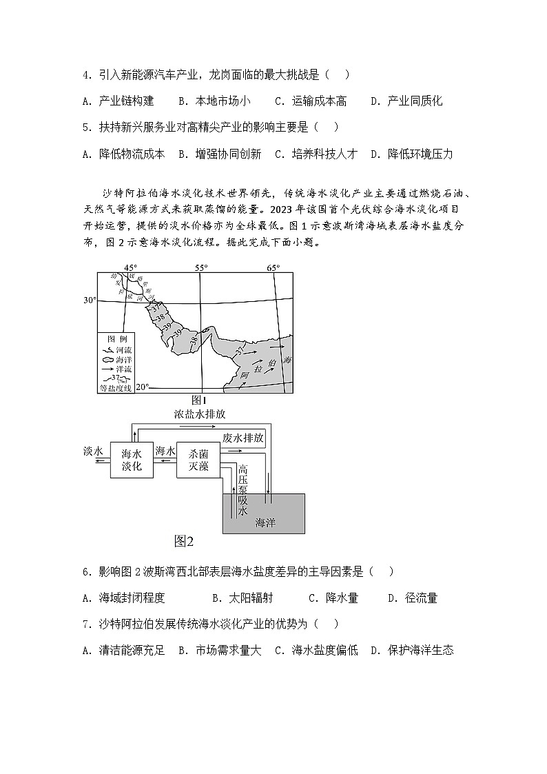 广西邕衡教育名校联盟2025届高三下学期5月全真模拟联合测试地理试题（含答案解析）第2页