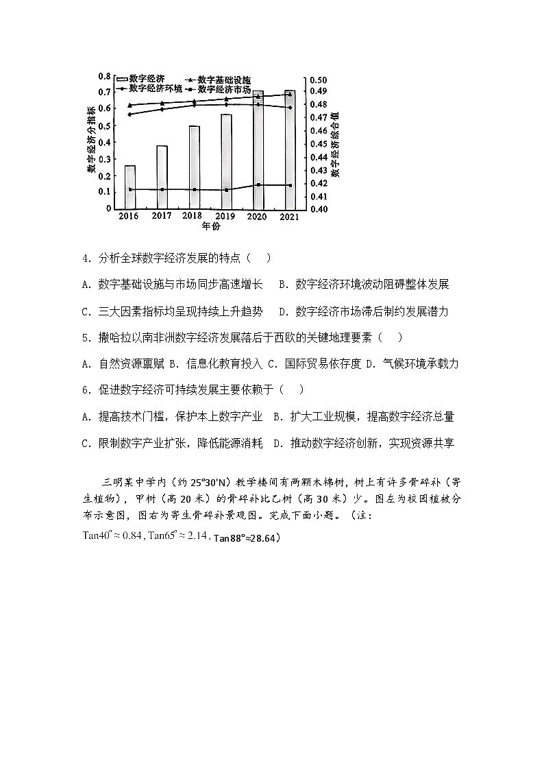 福建省三明市2024-2025学年高三下学期三模地理试题（含答案解析）第2页