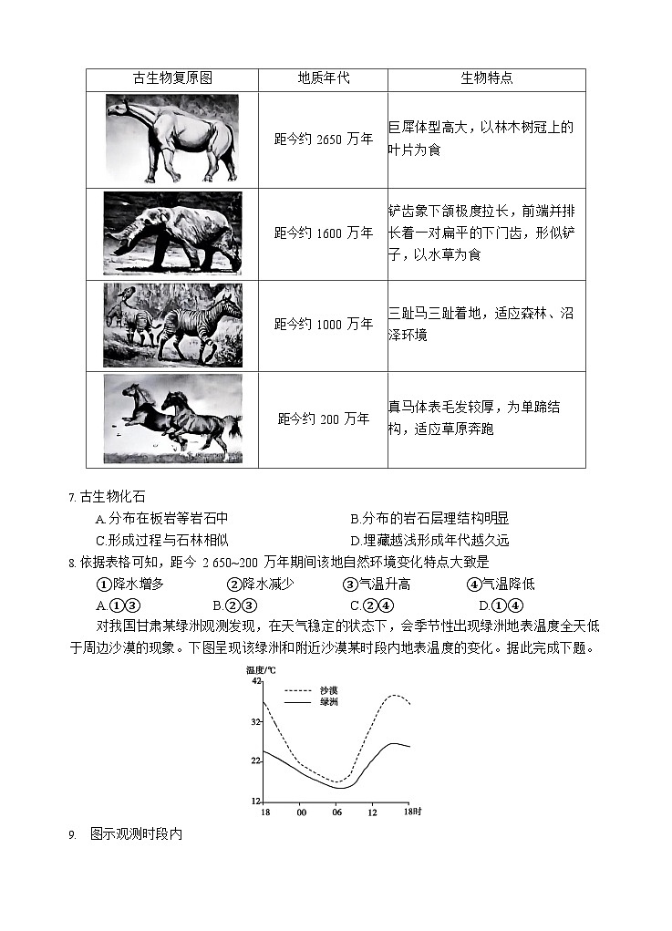 四川省遂宁市射洪中学2026届高三上学期9月第一次高考模拟考试 地理试卷第2页