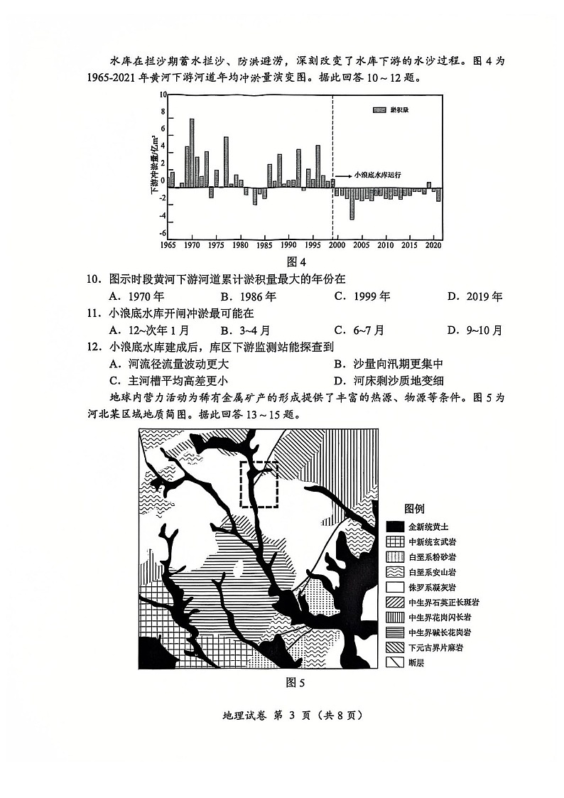 江苏省常州市2025届高三上学期期末质量调研考试-地理试题（含答案）第3页
