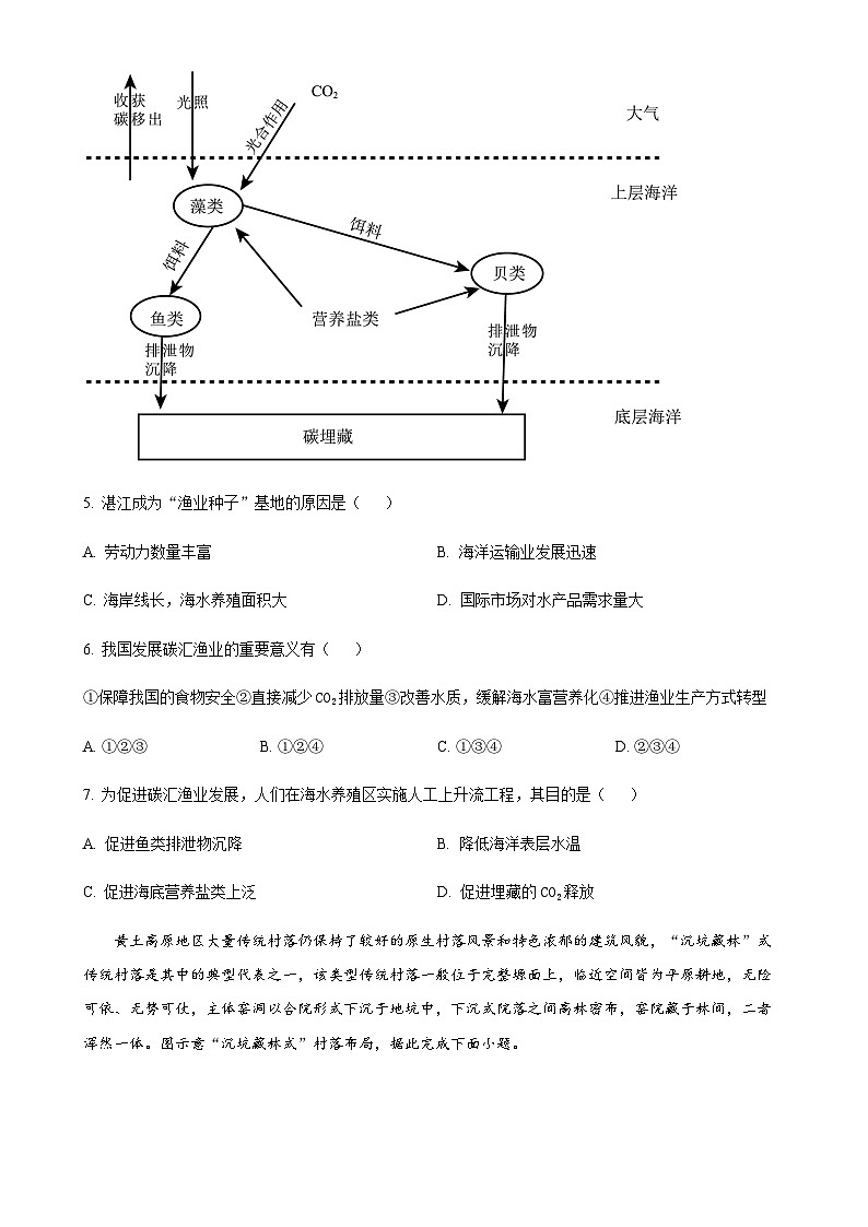 山东省青岛第二中学2022-2023学年高一下学期期末地理试题（原卷版）-A4第3页