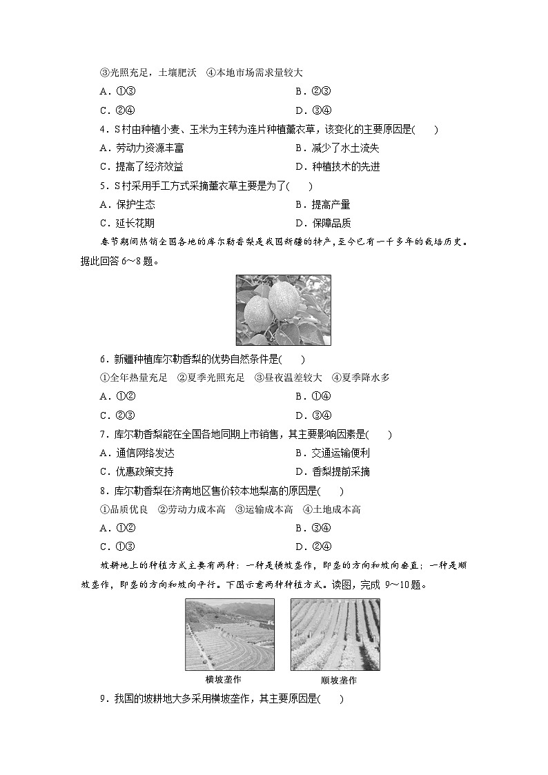 高一地理人教版必修二试题课时跟踪检测试题（七）农业区位因素及其变化Word版含解析第2页