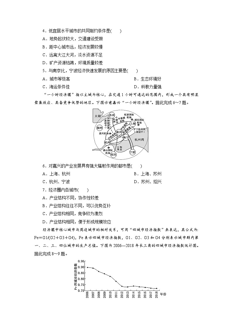 高二地理（人教版）试题选择性必修二课时跟踪检测（六）城市的辐射功能（Word版附解析）第2页