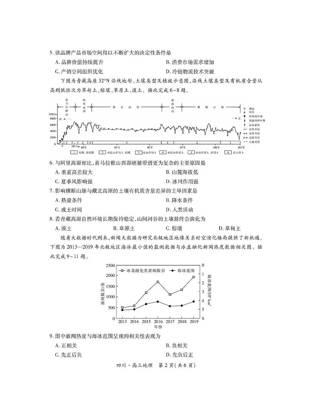 四川省2026届高三地理上学期开学考试pdf含解析第2页