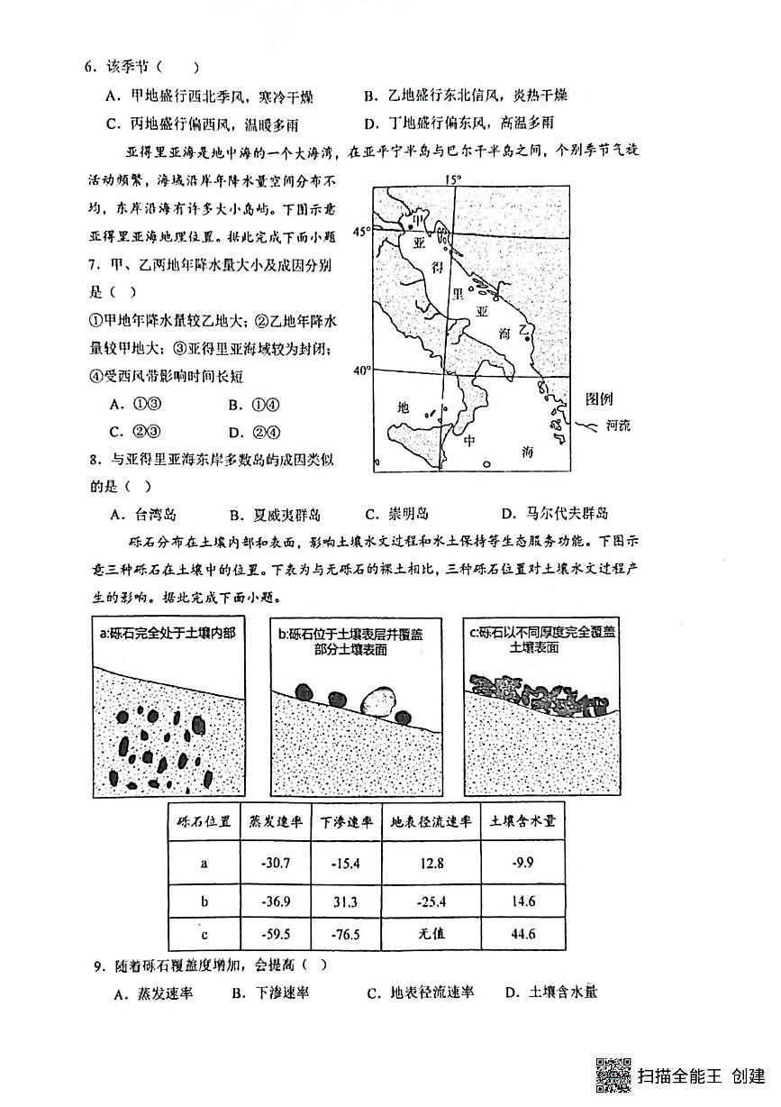 江苏省扬州市新华中学2025-2026学年高三上学期10月月考地理试题第2页