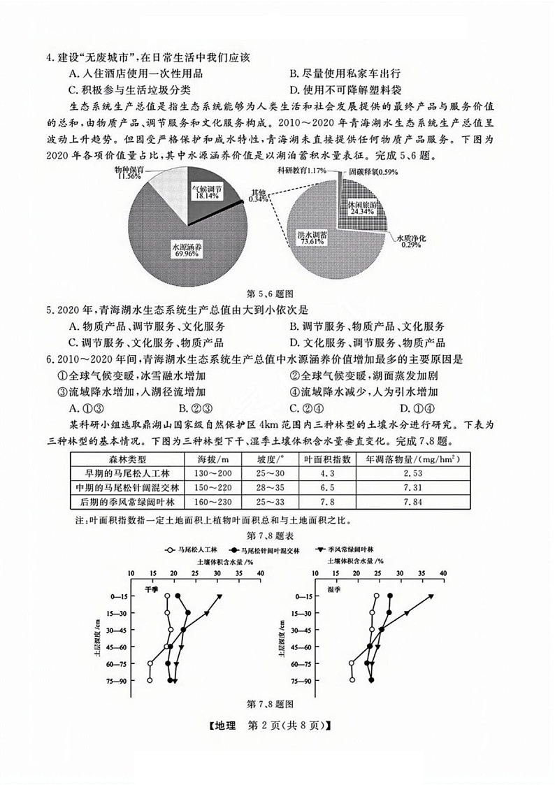 浙江省2025年1月浙江强基联盟高三上学期1月联考-地理试卷（含答案）第2页