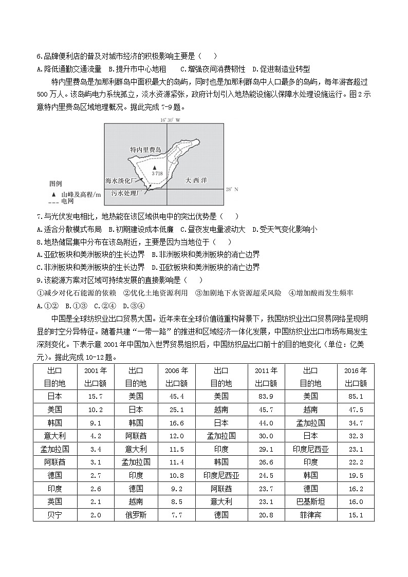 新疆部分学校2026届高三地理上学期9月开学联考试题第2页