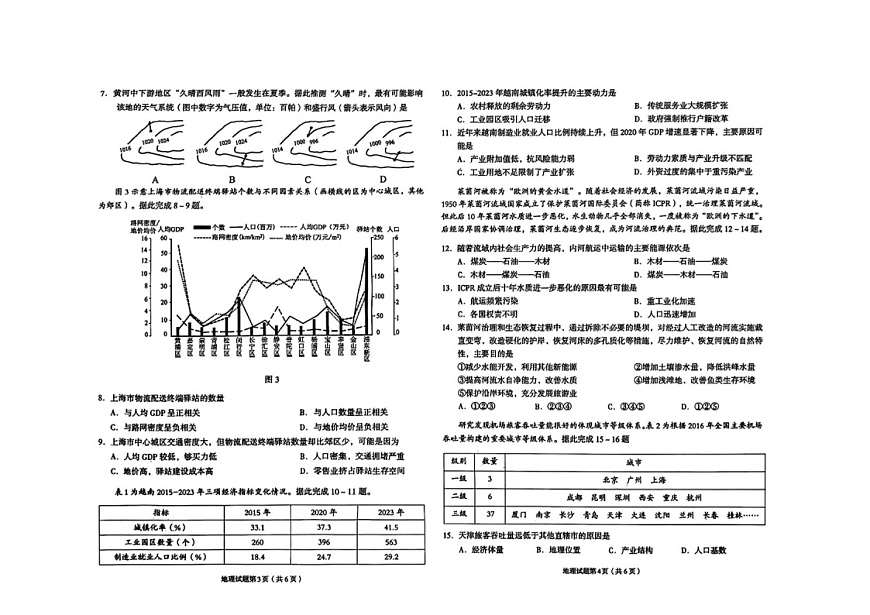 甘肃省兰州市2025届高三下学期诊断考试-地理试题（含答案）第2页