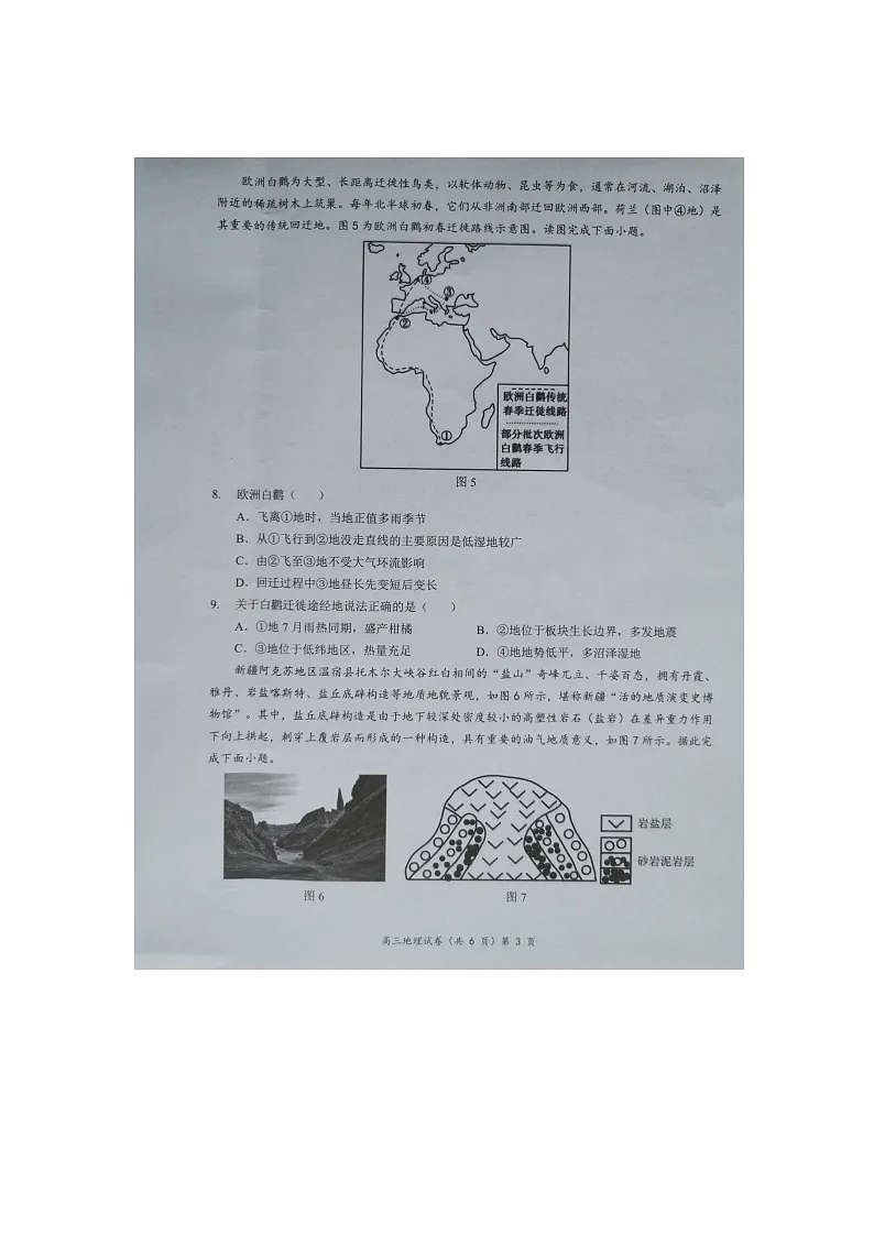 湖北省新高考协作体2024-2025学年高三上学期11月期中地理试题第3页
