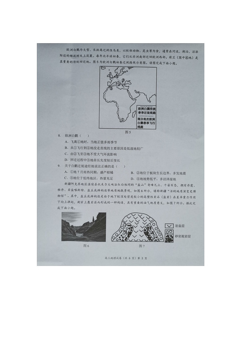 湖北省新高考协作体2024-2025学年高三上学期11月期中地理试题第3页