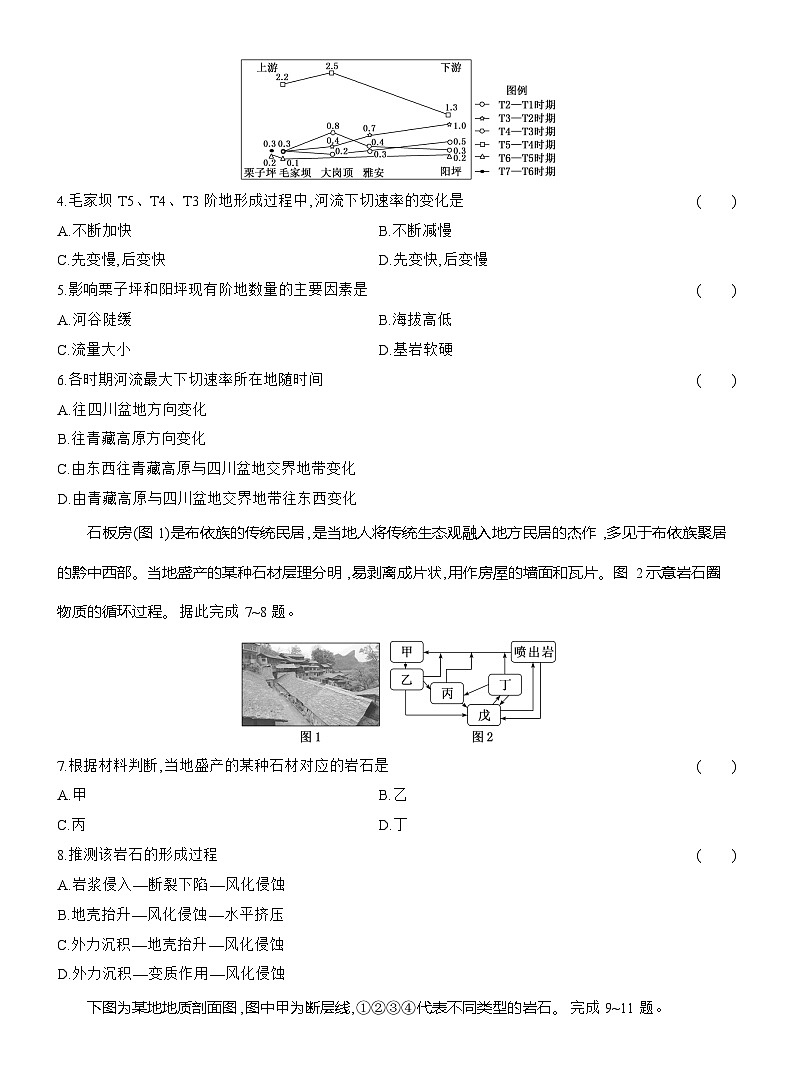 高二地理（人教版）选择性必修一试题阶段质量评价（2）地表形态的塑造（Word版附解析）第2页