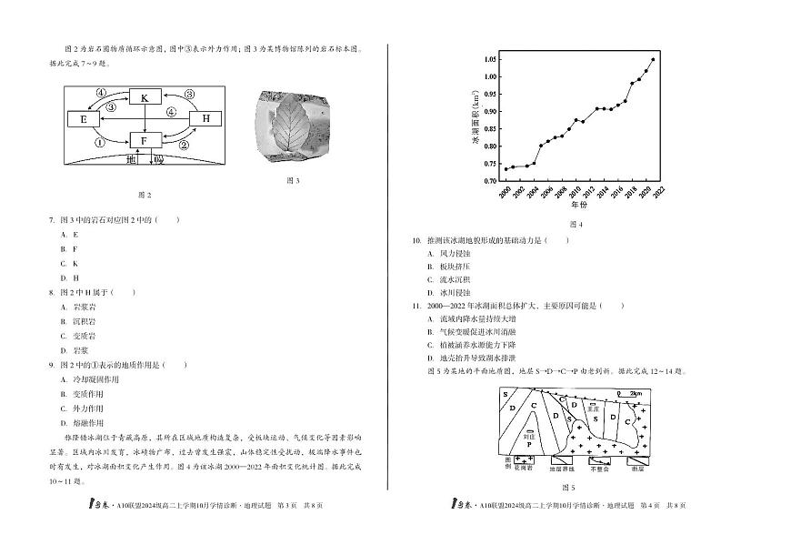 （C卷）1号卷·A10联盟2024级高二上学期10月学情诊断+地理C第2页
