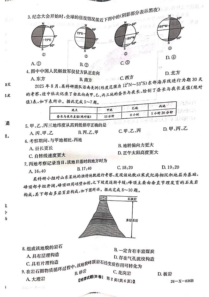 2027届高二TOP二十名校十月调研考试试卷第2页