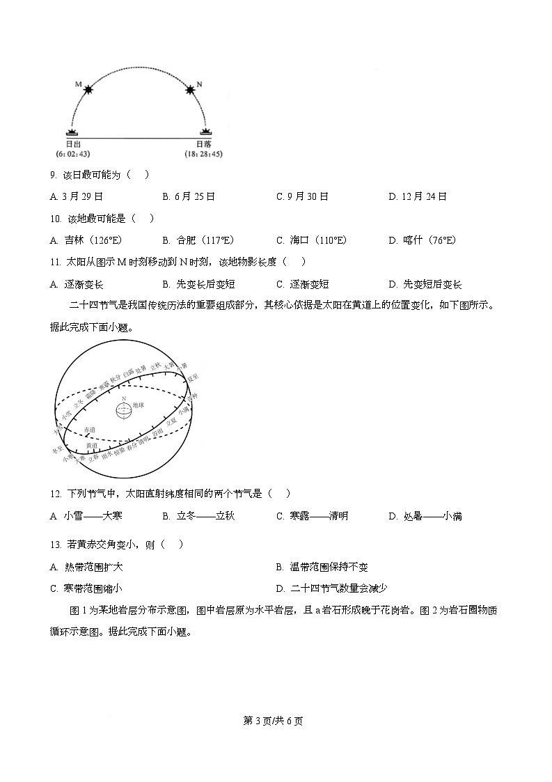 安徽省县中联盟2025-2026学年高二上学期10月联考地理试题（原卷版）第3页