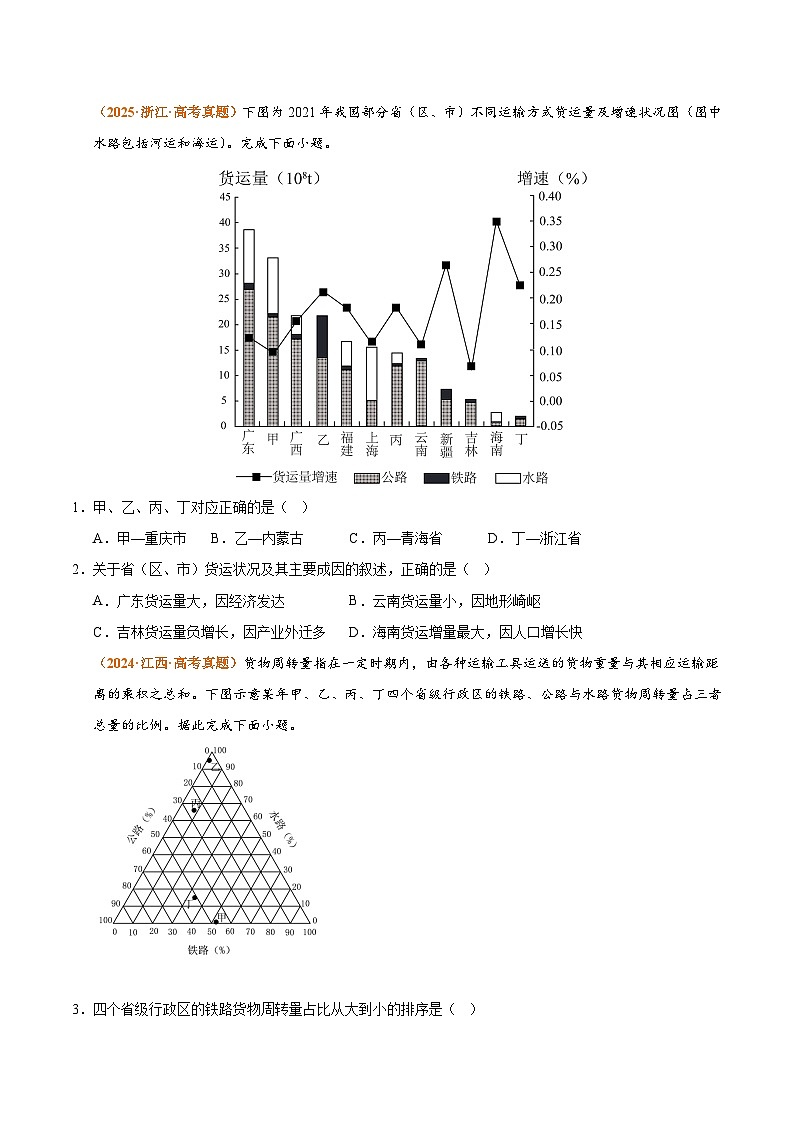 专题12 交通（全国通用）（原卷版）第2页
