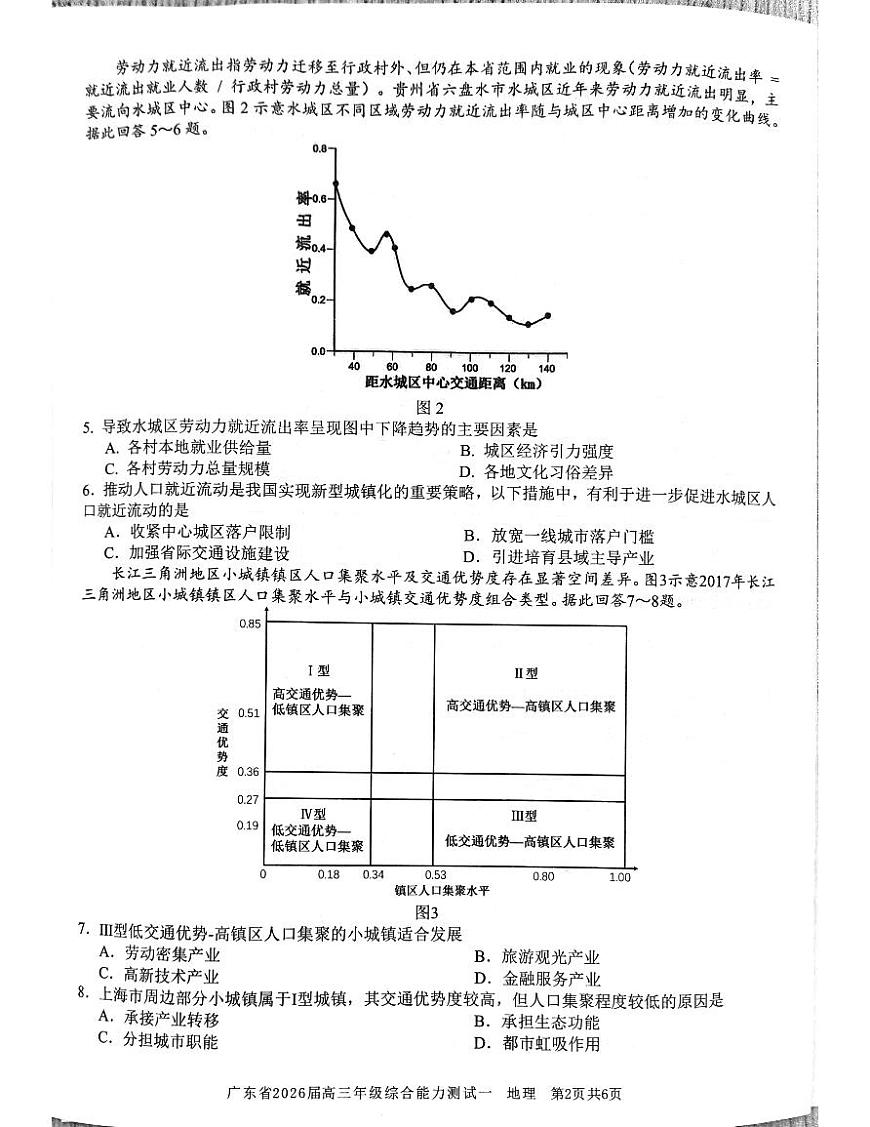广东省光大联考2025-2026学年高三上学期综合能力测试（一）地理试题第2页
