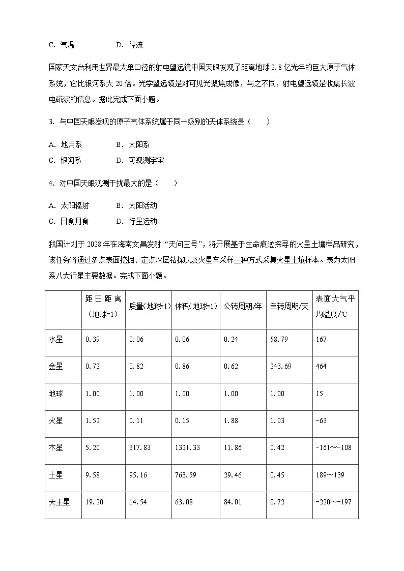 白城实验高中2025-2026学年度高一上学期第一次月考地理试卷第2页