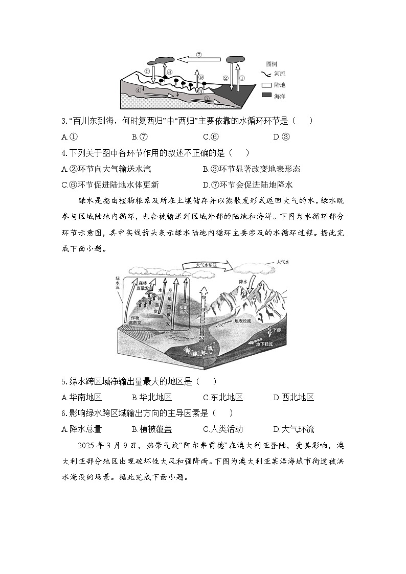 3.1水循环——高一地理人教版（2019）必修一精品同步分层练第2页