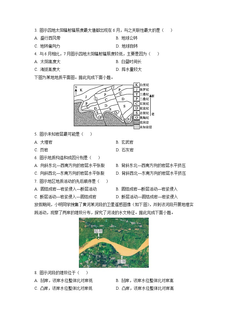山西省部分学校2025-2026学年高三上学期10月月考地理试卷（学生版）第2页