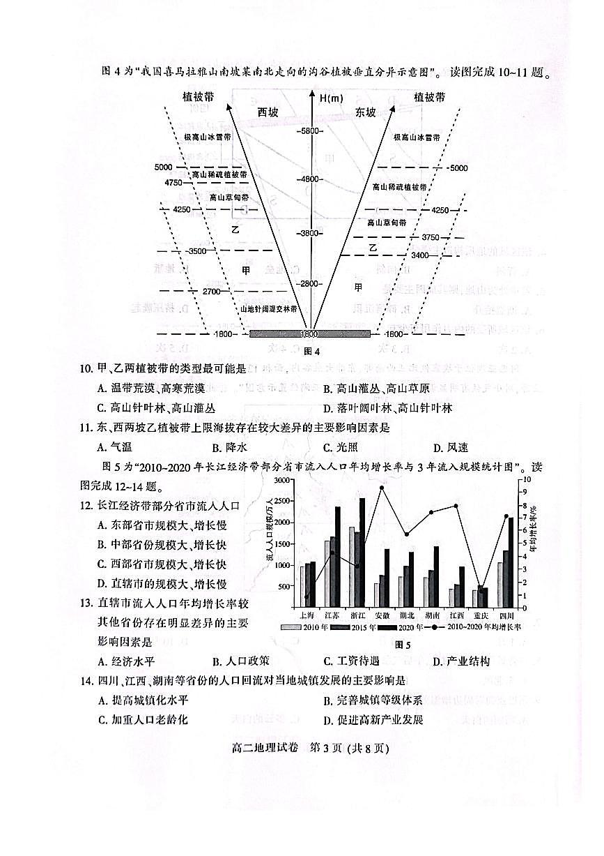 江苏省南通市2023-2024学年高二下学期6月期末地理试题第3页