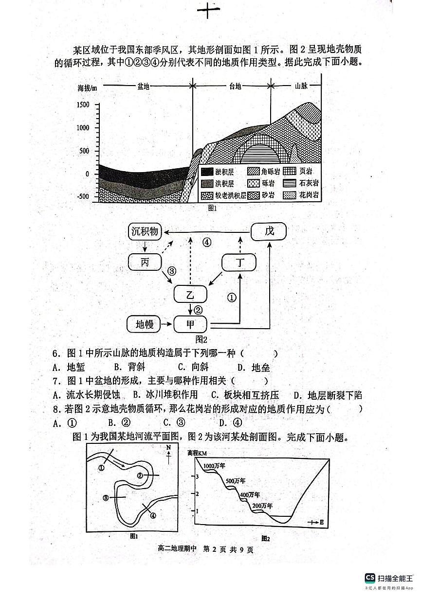 山东省滨州市惠民县2025-2026学年高二上学期期中考试地理试题第2页