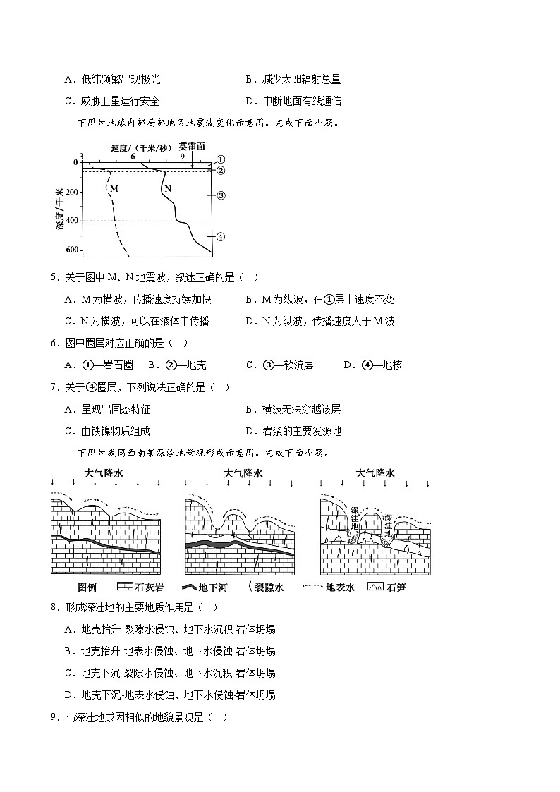 浙江省部分重点高中2025-2026学年高一上学期11月期中地理考试 （含答案）第2页