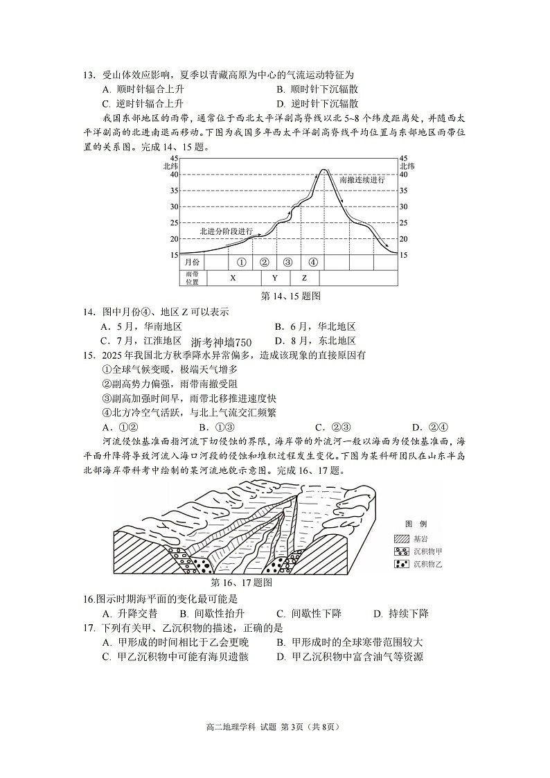 浙江省温州环大罗山联盟2025-2026学年高二上学期11月期中考试地理试卷第3页