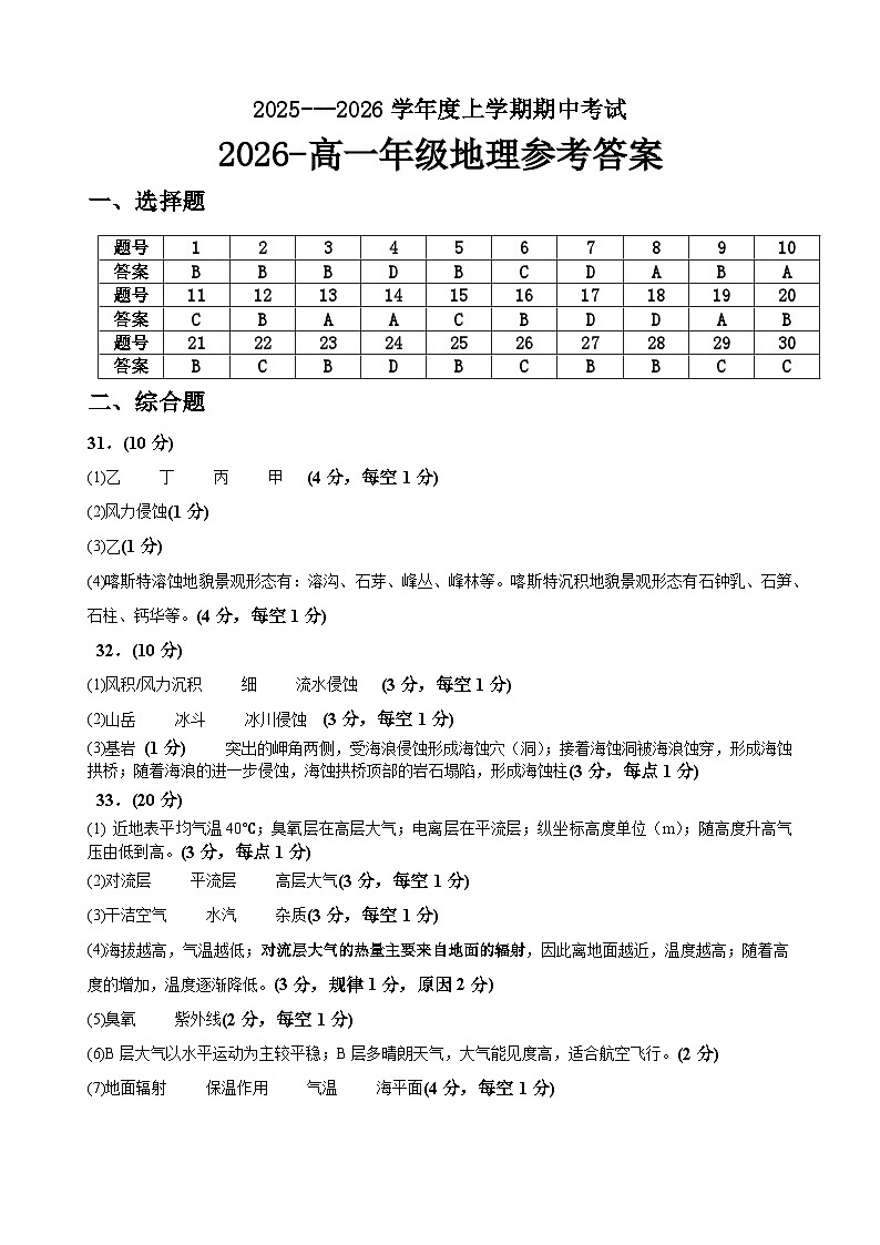地理参考答案第1页