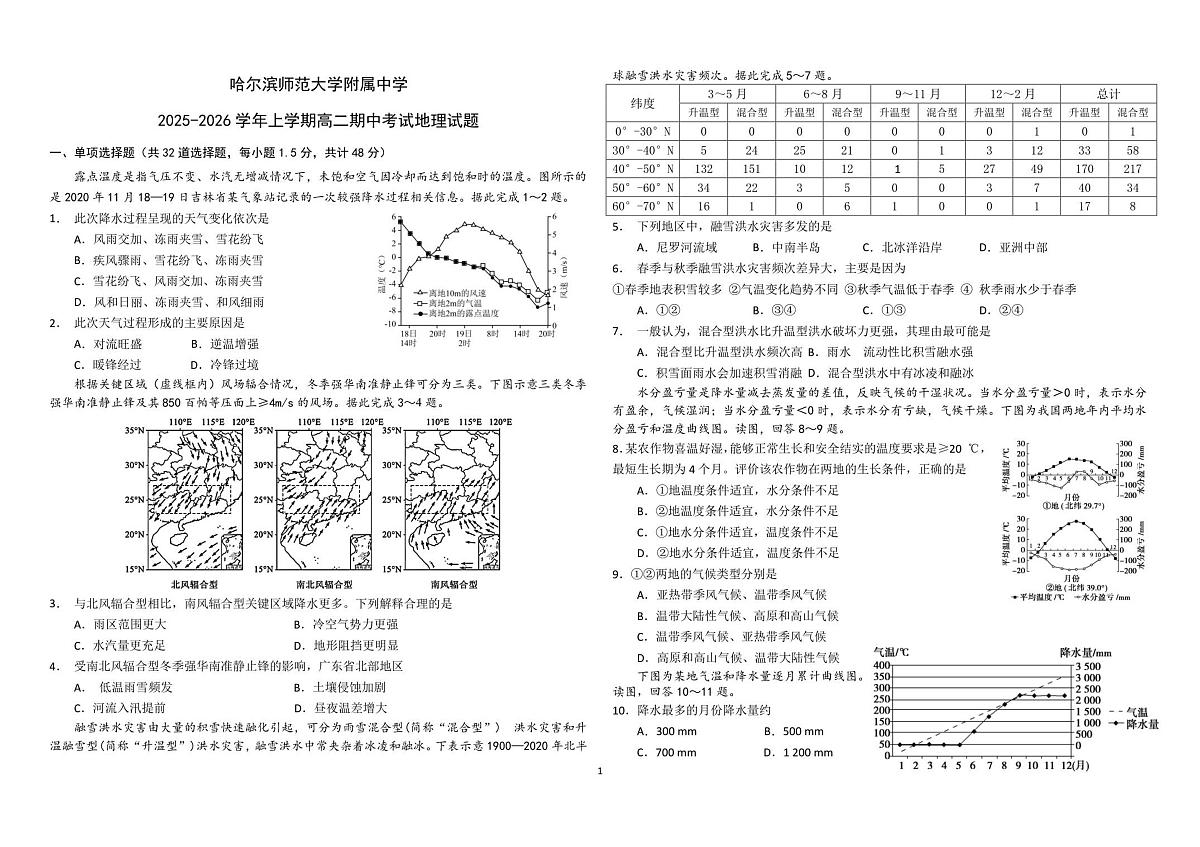期中考试试题第1页