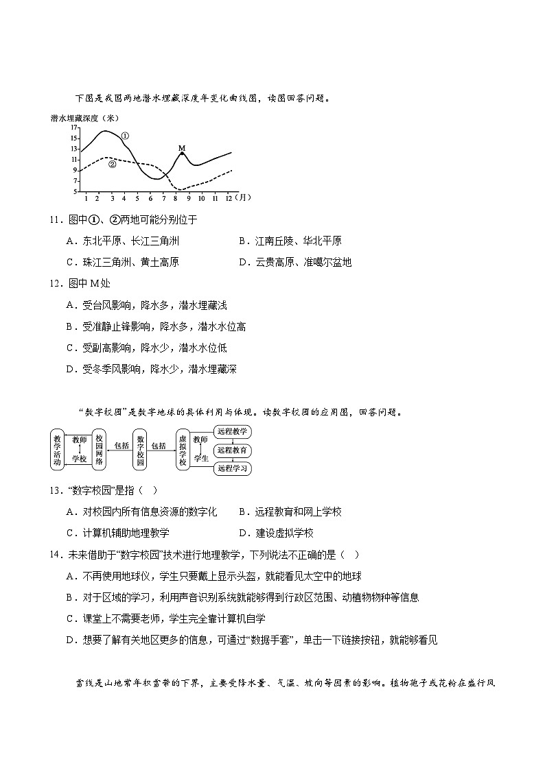 内蒙古巴彦淖尔市第一中学2026届高三上学期期中考试地理试题（Word版含答案）第3页