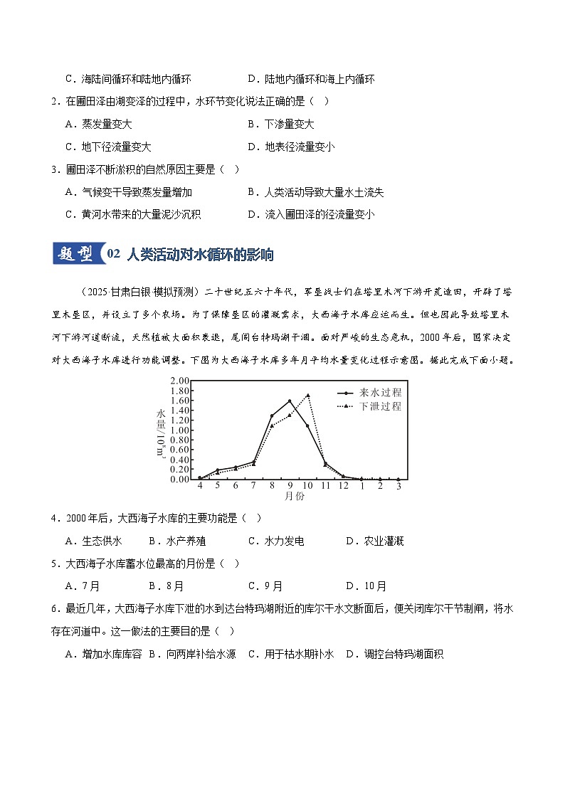 高考地理一轮复习-水循环和水量平衡（专项训练）（全国通用）（原卷版）第2页