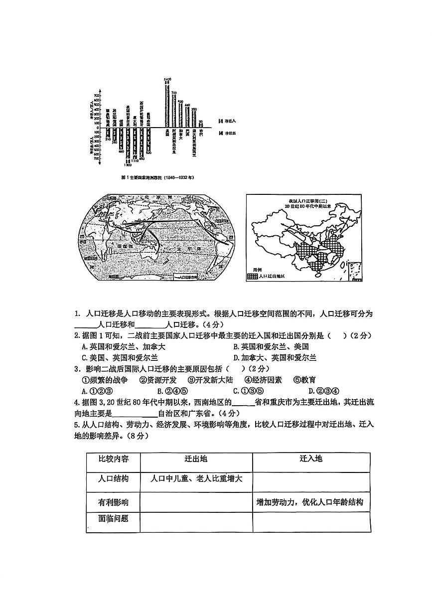 上海市浦东新区2025-2026学年高二上学期期中地理试卷第2页