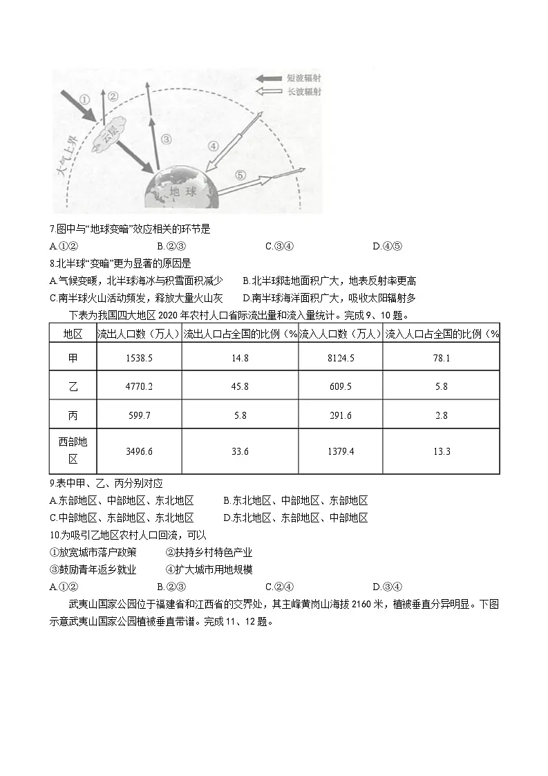 浙江省Z20名校联盟(名校新高考研究联盟)2025-2026学年高三上学期第二次联考地理试题第3页